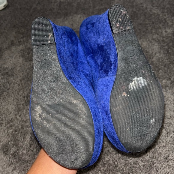 Blue Suede Wedges - Picture 9 of 9